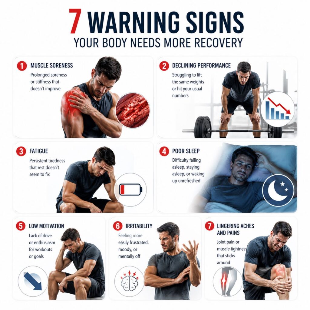 Seven warning signs that indicate a person may need a recovery day.