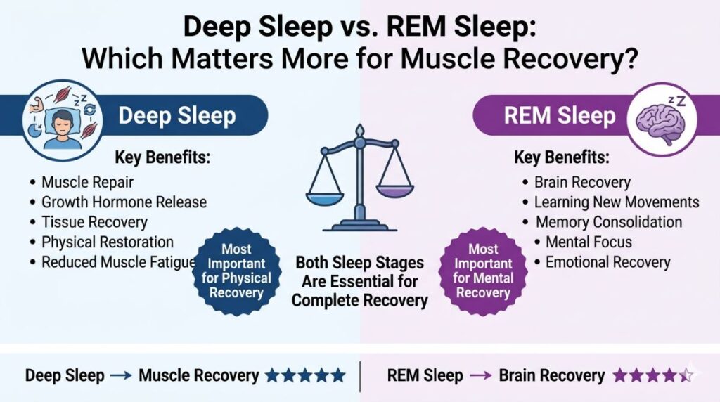 Deep Sleep vs. REM Sleep: Which Matters More for Muscle Recovery?