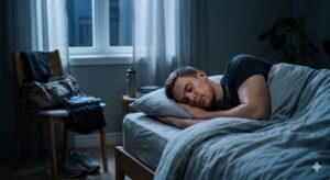 How Much Sleep Do You Need for Muscle Recovery,A beginner gym athlete sleeping after workout
