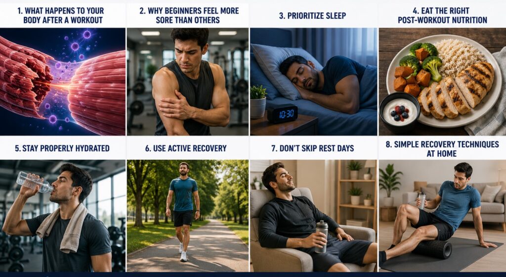 Muscle recovery after workout for beginners
