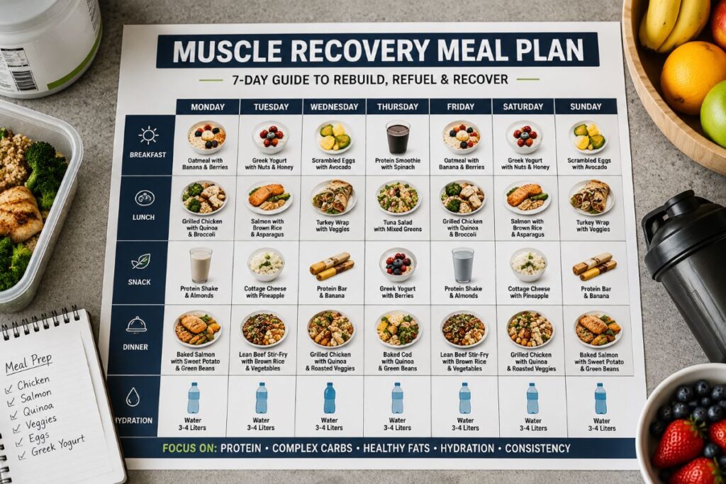 One-day muscle recovery meal plan