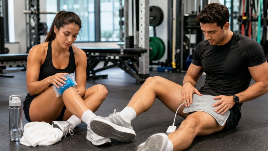 Athletes use cold vs heat therapy for muscle recovery after exercise.