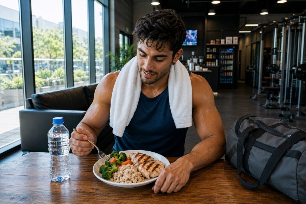 High-protein post-workout meal supporting muscle recovery