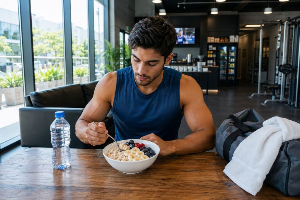 Healthy pre-workout meal before strength training