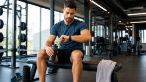 Athletes check signs of workout recovery after a workout in a modern gym