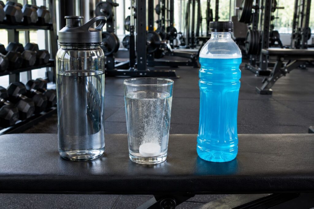 Water compared with electrolyte drinks after exercise